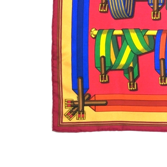 Hermes Vibrant Silk Scarf with Red, Yellow, and Green - Picture 3 of 8